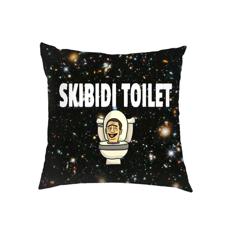 Pillow Square Skibidi Toilet Toilet Pillowcase Digital Printed Velvet Sofa Cushion Cover Fashion Casual Cool Pillowcase Gift