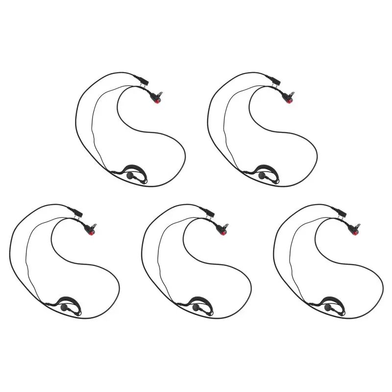 5X 2 Pin G Shape Headset Earpiece Mic For Two Way Radio Security Walkie Talkie Radio For Kenwood BAOFENG-Y18A