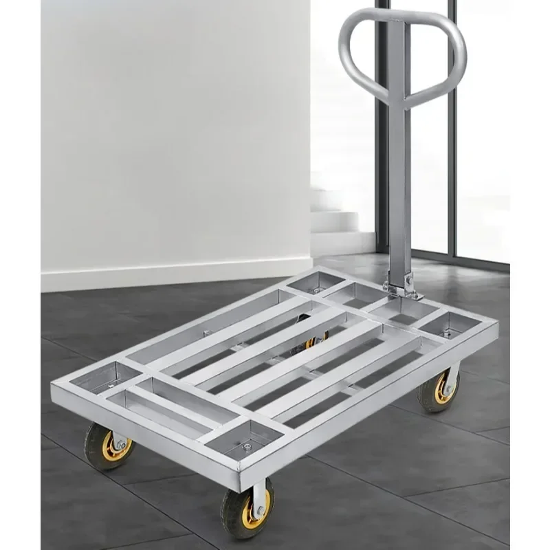 عربة مسطحة رخيصة ودقيقة ذات 4 عجلات مقطورة صامتة قابلة للطي لوحة فولاذية لمركبات النقل المبيعات الساخنة