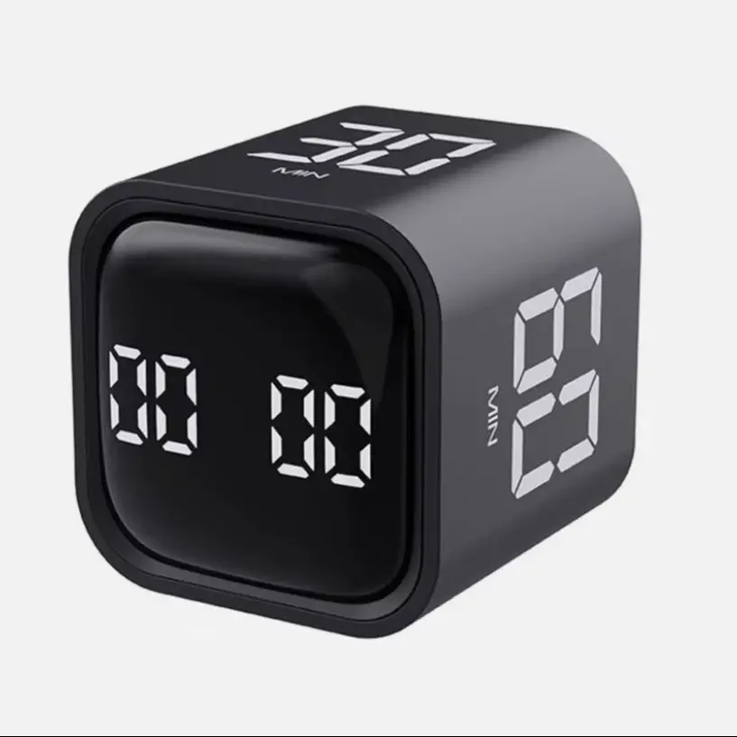 Productivity Cube Timer LED Screen Gravity Flip Design Dual Mode Preset Countdown Timer For Kitchen Oven Cooking