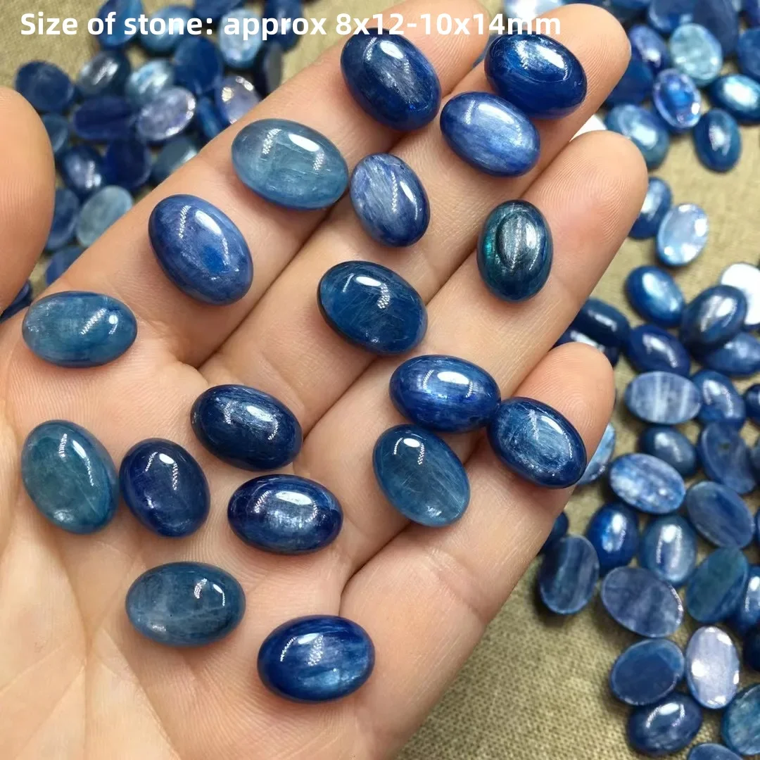 1 Pc Fengbaowu Natural Kyanite Oval Cabochon Jewelry Making For Ring Earring Pendant Crystal Healing Stone DIY Accessories