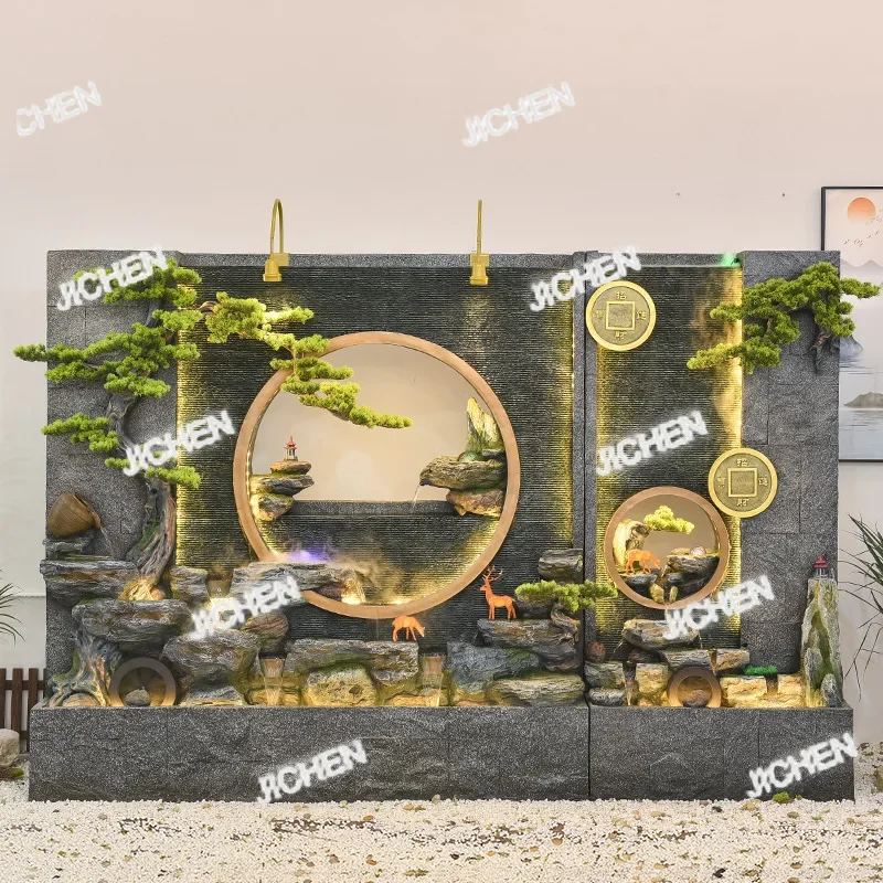 

Настенная занавеска для воды HSLarge, экран для беговой воды, украшение для входа в офис, открытый двор на вилле, ландшафтный дизайн рокарийного фонтана