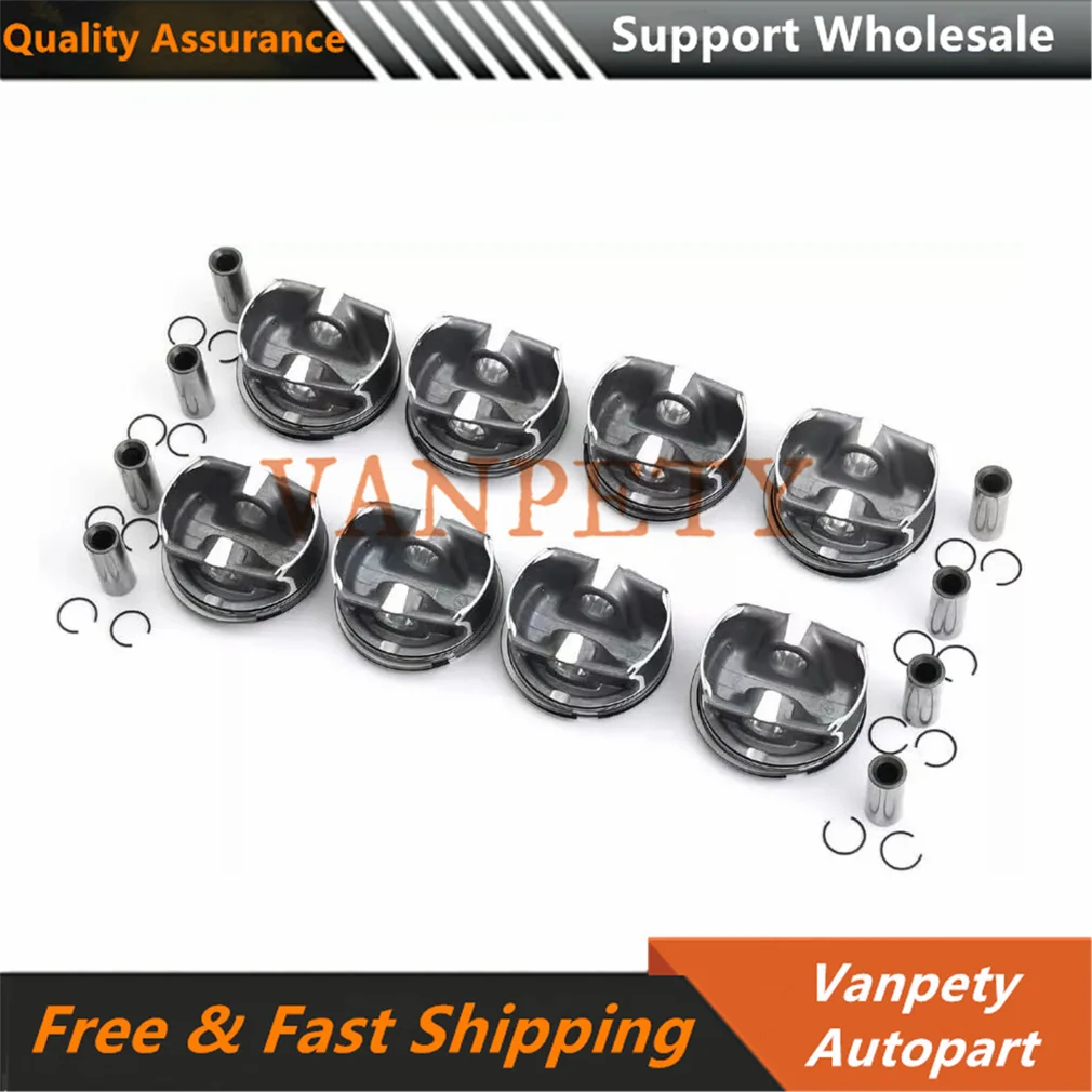 8x N62 Engine Pistons & Rings STD for BMW 550i 650i X5 E60 E63 E65 N62B48 4.8L 11257542292 11257831889 11257544952 11257537124