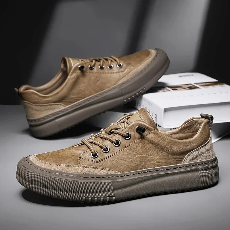 

Casual Leather Shoes for Men Lightweight Male Walking Men Sneakers Classic Skateboard Footwear Shoes Man
