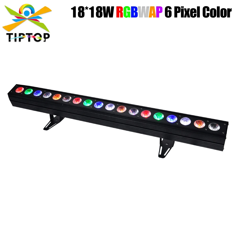 

TIPTOP Stage Light TP-WP1818B 200W High Power Bar Shape Indoor Led Wall Washer RGBWA UV 6IN1 Pixel Portable Aluminum Housing