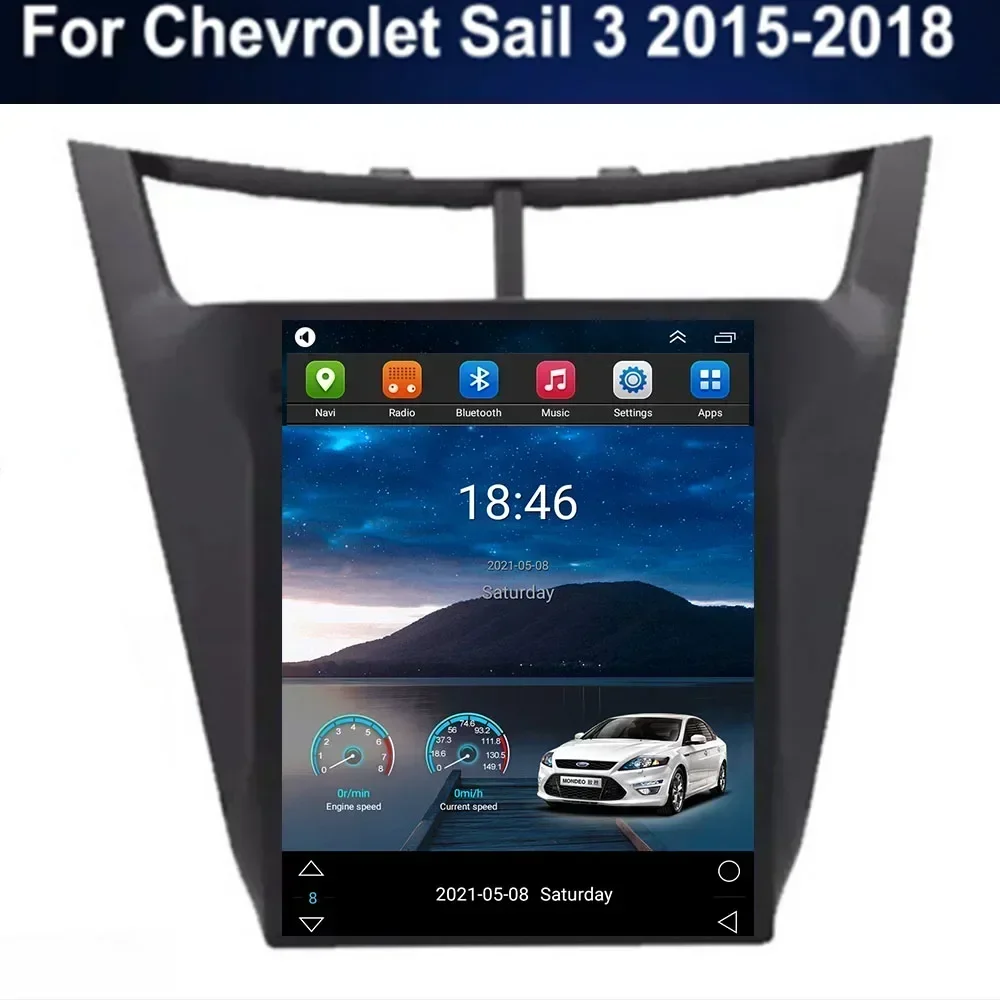 For Tesla Style 2Din Android 13 Car Radio For Chevrolet Sail 3 15- 2035 Multimedia Video Player GPS Stereo Carplay DSP Camer RDS