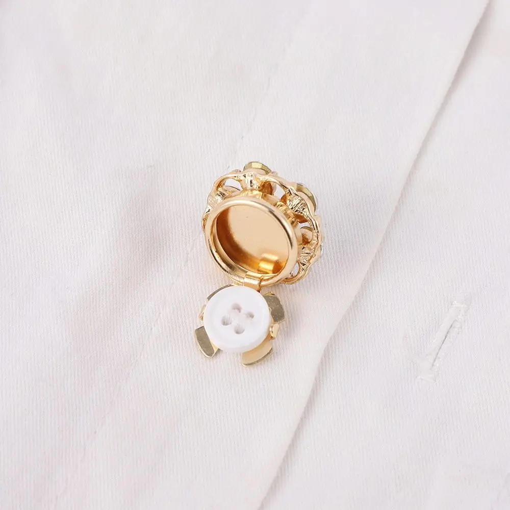

Rhinestone Pearl Flower Button Covers Alloy Golden Base Rhinestone Button Cover Handwoven DIY Accessories Shirt Button Box