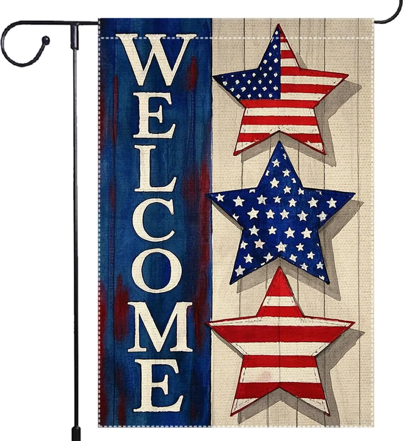 American Memorial Day Garden Flag 4th Of July Flags Independence Day Decorations 12x18 Inch Small Burlap Double Sided Rustic yyi