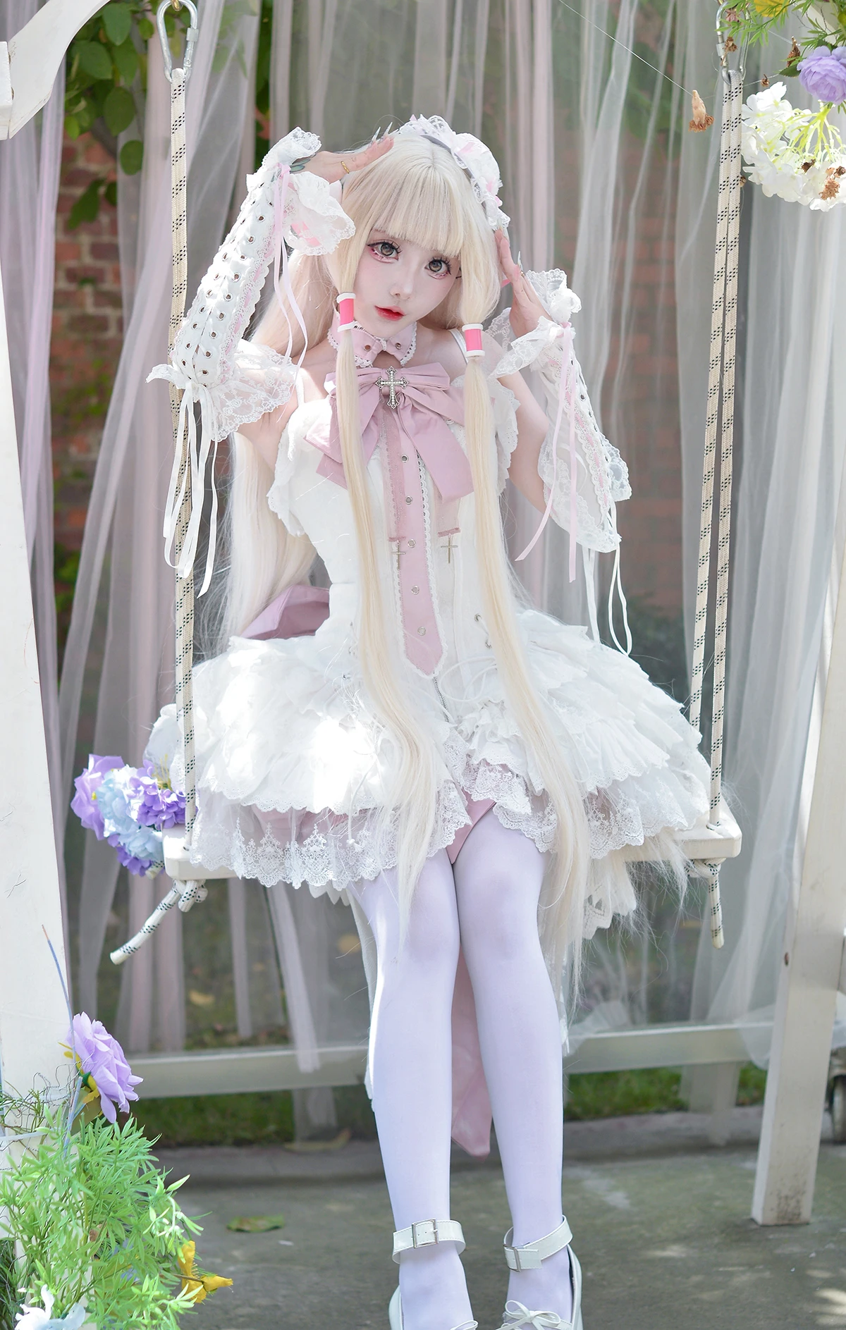 ชุดเดรสสายเดี่ยวสไตล์เจ้าหญิงสำหรับผู้หญิงช่วงฤดูร้อน ดีไซน์หรูหรา ประดับโบว์ผ้าซาตินขนาดใหญ่ ทรงเข้ารูป แต่งลูกไม้ลายก้างปลา สไตล์โลลิต้า บัลเล่ต์