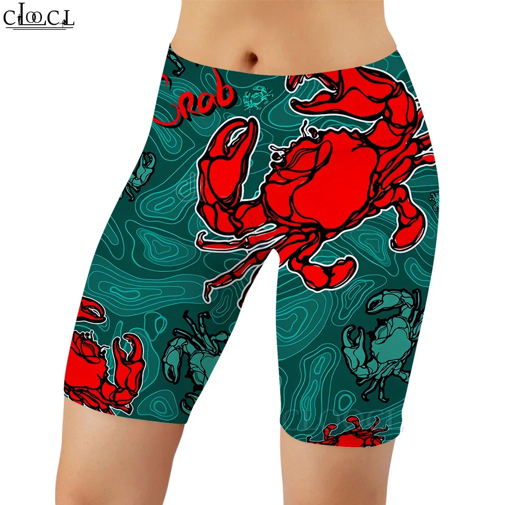CLOOCL New	Fashion Women Legging Red Crab Pattern 3D Printed Casual Shorts for Female Gym Workout Jogging Fitness Leggings