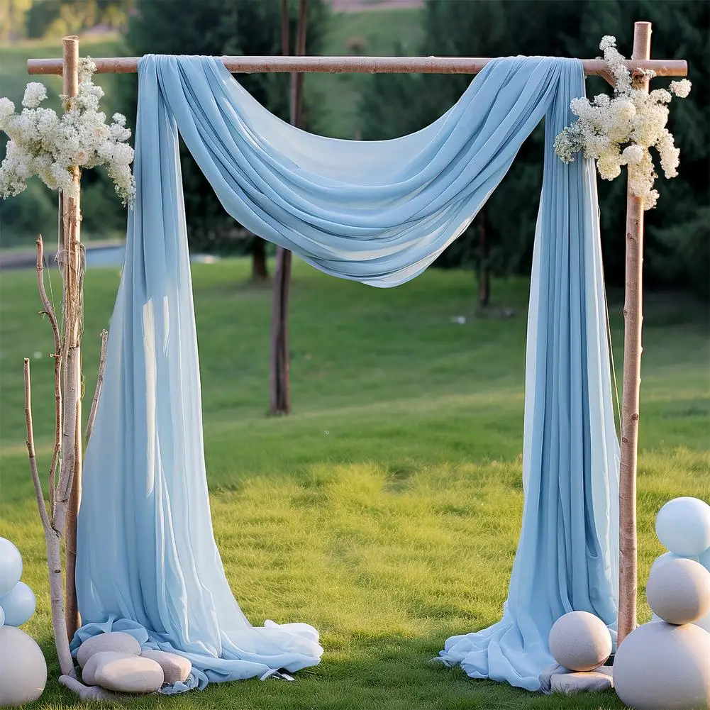 Wedding Arch Draping Fabric 2FT x 18FT Tulle Curtain Gauze Curtain For Wedding Ceremony Reception Swag Decorations