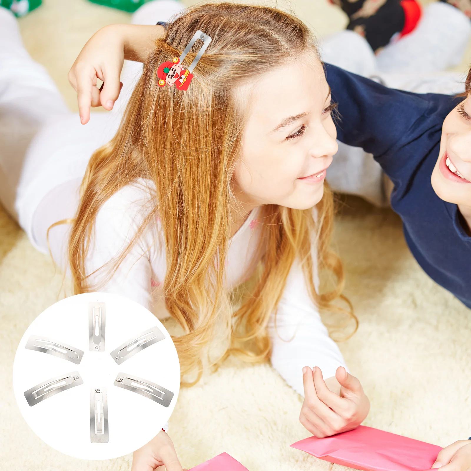 

100Pcs Clip Snap Hair Clips Iron Hairpins DIY Hair Barrette for Handmade Accessories Craft Headdress Accessories