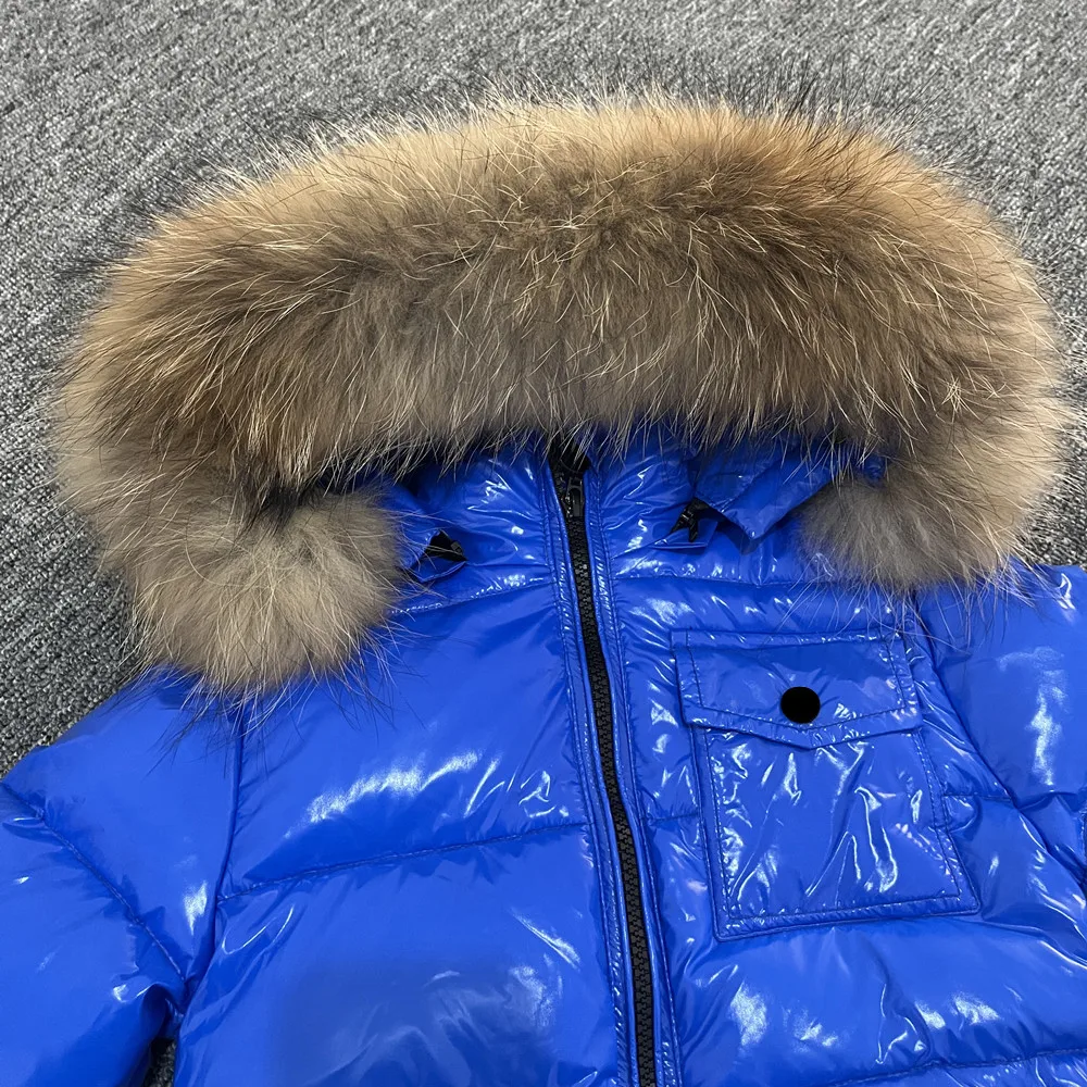 Children\'s Winter Down Jacket Real Fur Collar Toddler Clothing Kids Warm Outerwear Coat For Baby Boy Girl 1-14 Years Snowsuit