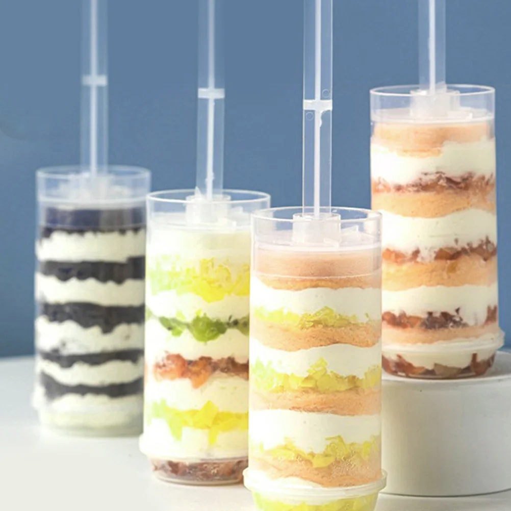 30 Pcs Cake Pusher DIY Containers Pops Round Shape Push-up Holders Clear Tubes Ice Cream Mold Fruit