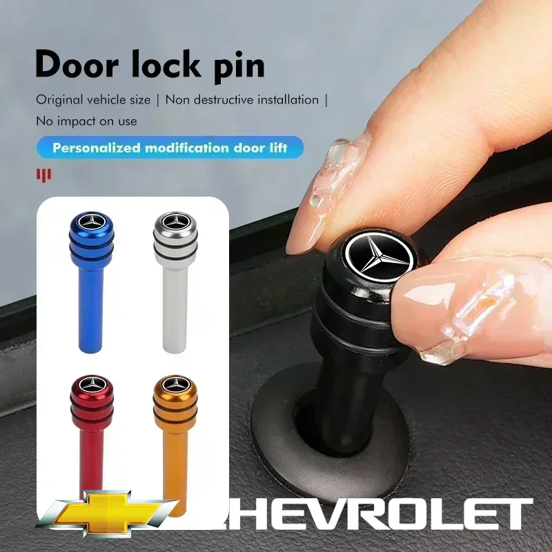 

4pcs Car Truck Aluminum Door Lock Knob Pull Pins Auto For Benz CLK GLC W212 C200 C300 W203 W204 W205 W169 W176 GLC