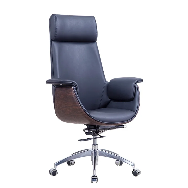 Computer chair household boss  modern cowhide office chair comfortable long sitting lift and swivel back chair