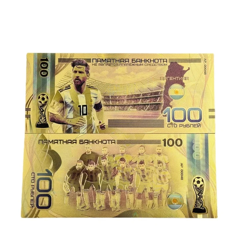 

2024 World Football Banknote Messi Ronaldo Banknotes For Fans