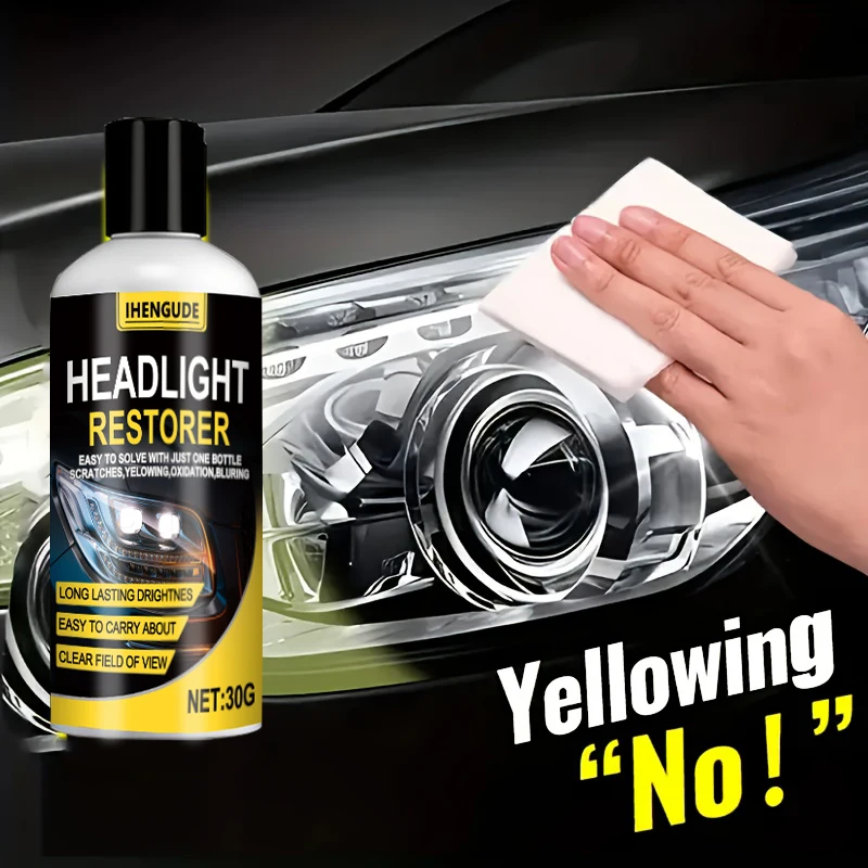Kit de Restauración de Faros de Coche, para Pulir y Encerar, Renovar, Reducir el Amarilleamiento, Prevenir la Oxidación y Mejorar las Propiedades Antivaho