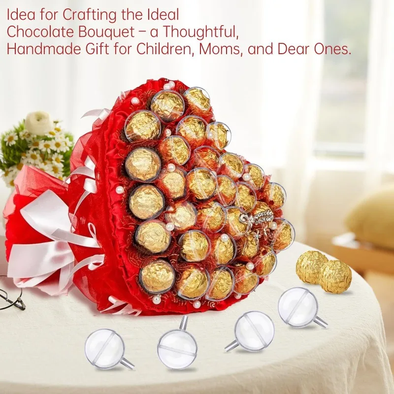 

100 шт. акриловые шоколадные футляры для леденцов, прозрачные держатели в форме цветка, букеты «сделай сам», подарки на день рождения, свадебный декор на день Святого Валентина