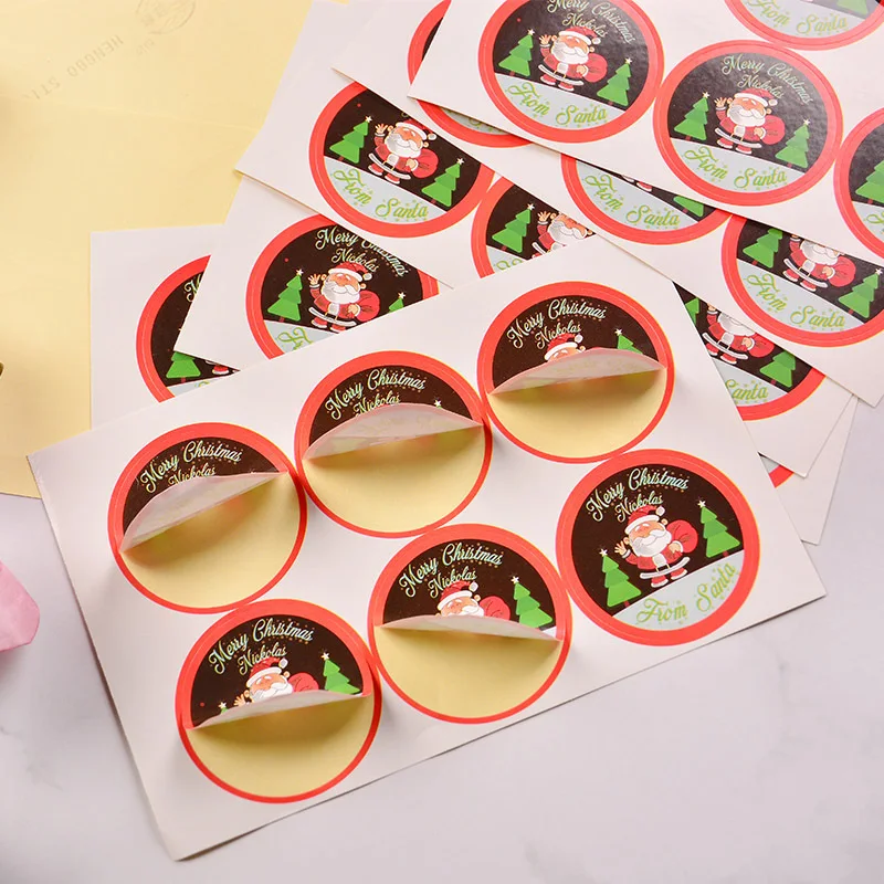 60pcs per pack Cute Christmas Old Man Sealing Sticker Cartoon Sticker Labels For Party DIY Packaging Stationery Stickers
