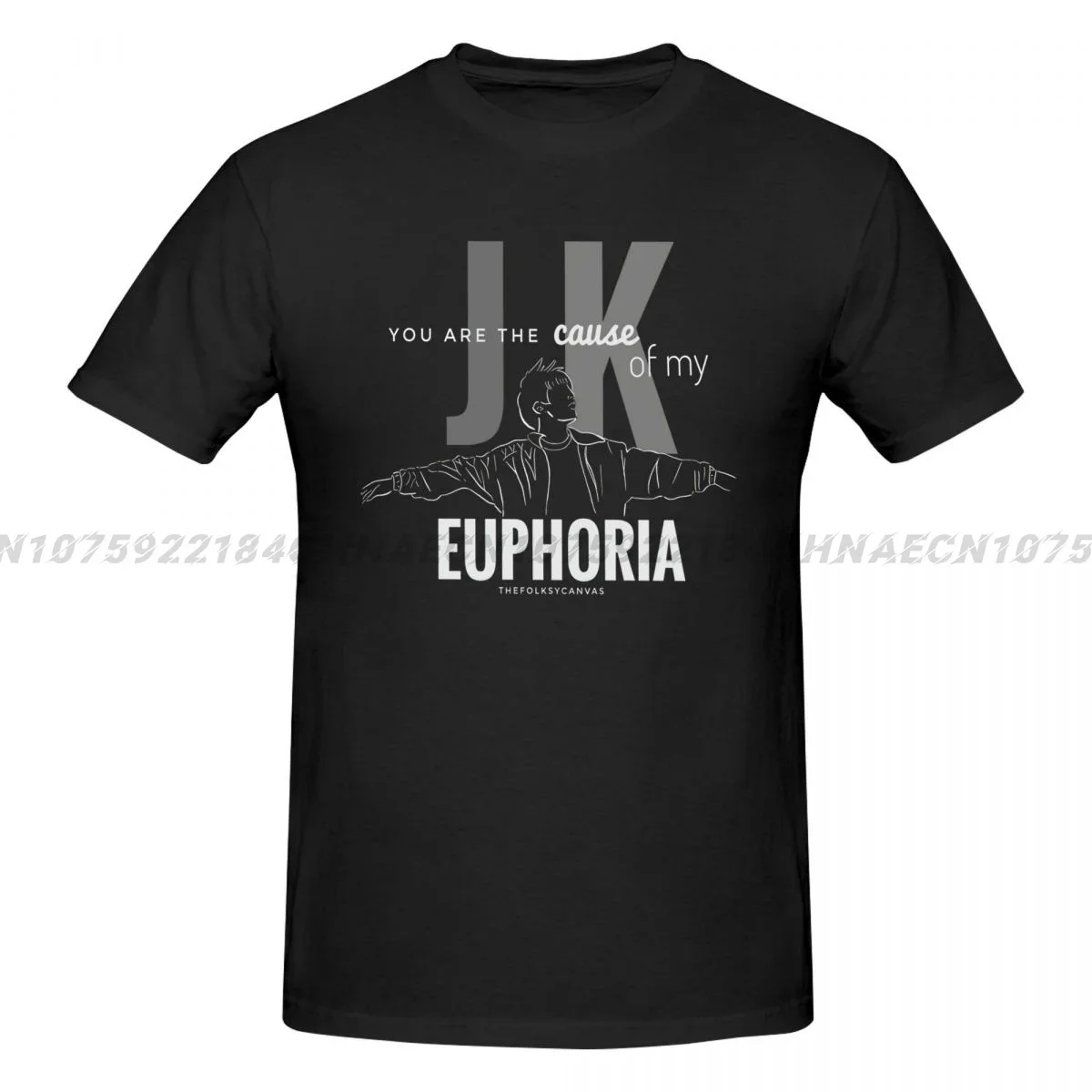 Jungkooks You Are The Cause Of My Euphoria Oversize T-shirts Man Vintage Funny For Men Top y2k Man short sleeve T-shirt