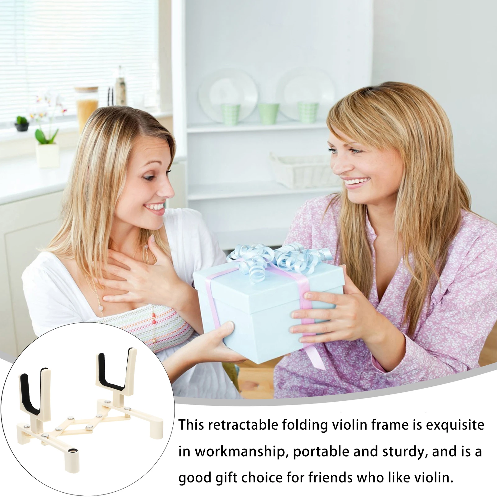 

Easel Stand Folding Piano Violin Accessories Display Rack Telescopic Frame White Foldable