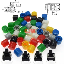 20pcs/lot 6x6mm A111 0.1A 4PIN Tactile Tact Push Button Micro Switchs Plastic Caps Direct Plug-in Self-reset DIP Dropshipping