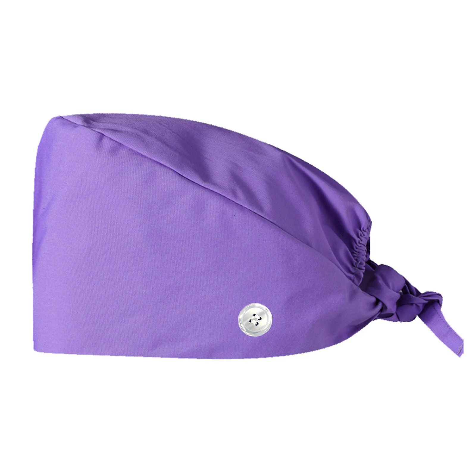 หมวกสครับสีพื้นแบบมีกระดุม หมวกสำหรับกรูมมิ่งสัตว์ หมวกผ่าตัด หมวกทำงานในห้องปฏิบัติการ หมวกสครับสำหรับผู้หญิง อุปกรณ์เสริมสำหรับพยาบาล