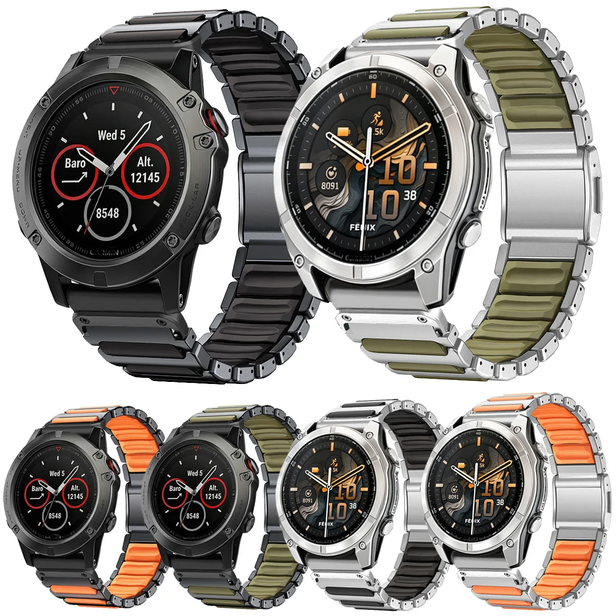 22 26mm Titanium Watch Band For Garmin Fenix 8 47mm 51mm 7 7x 7Pro/5XPlus Instinct Epix Marq Aviator Forerunner Quick Fit Strap