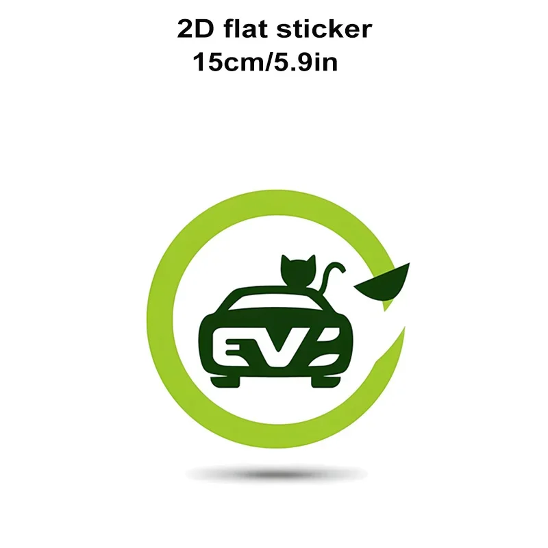 Eco EV Logo Waterproof Vinyl Car Sticker Universal Green Energy Decal for Electric Hybrid Vehicle Charging Station Decor