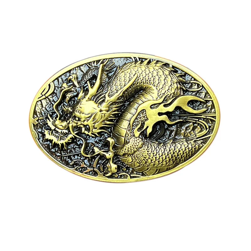Zinc alloy Chinese dragon belt buckle