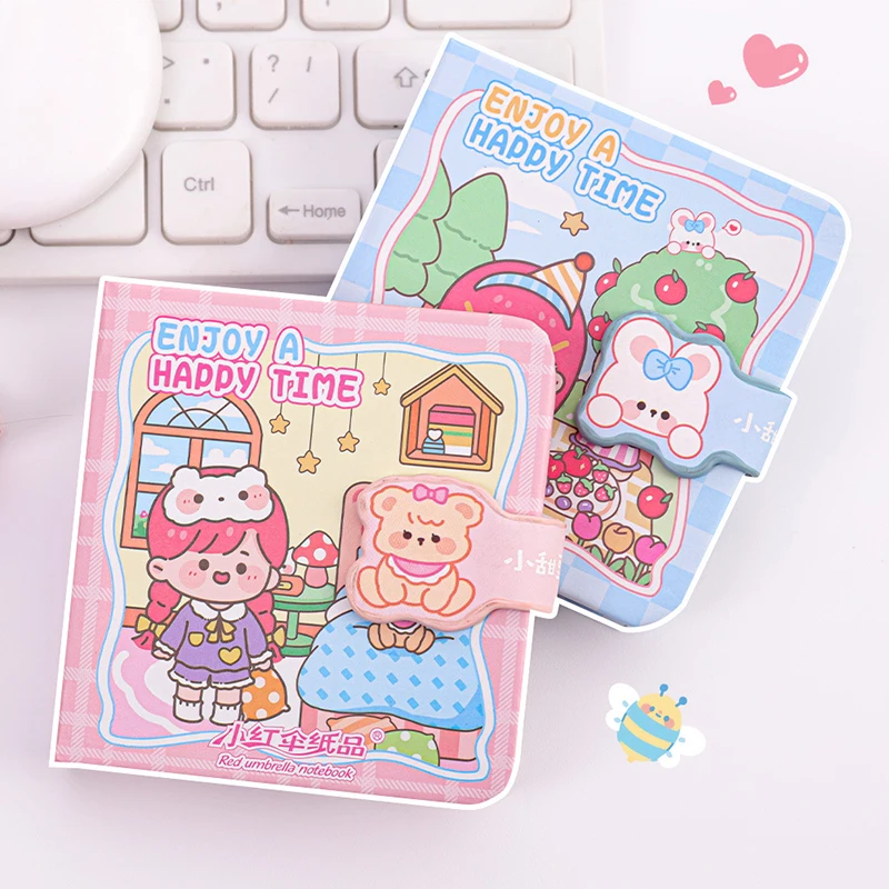 Imagem -05 - Mini Portátil Kawaii Notepad Escola Escrita Pads Journal Planner Agenda Shelf Organizer Papelaria Coreano 128 Folhas