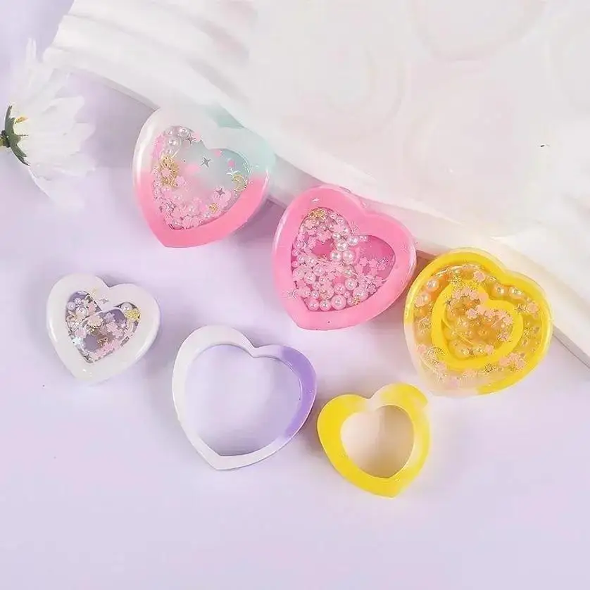 1 Pcs New Resin Shaker Silicone Molds DIY Heart Shape Mold Silicone Epoxy Resin Mold Jewelry Tools Jewelry Accessories
