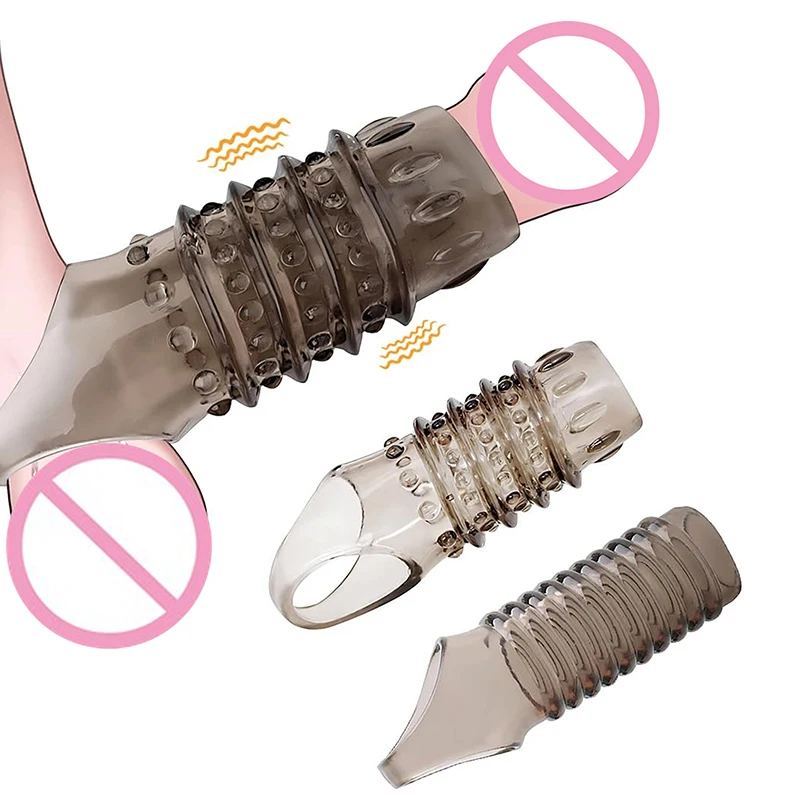 Soft Elastic Penis Extension Sleeve Cock Extender Delayed Ejaculation Adult Intimate Sex Toy For Men 18+