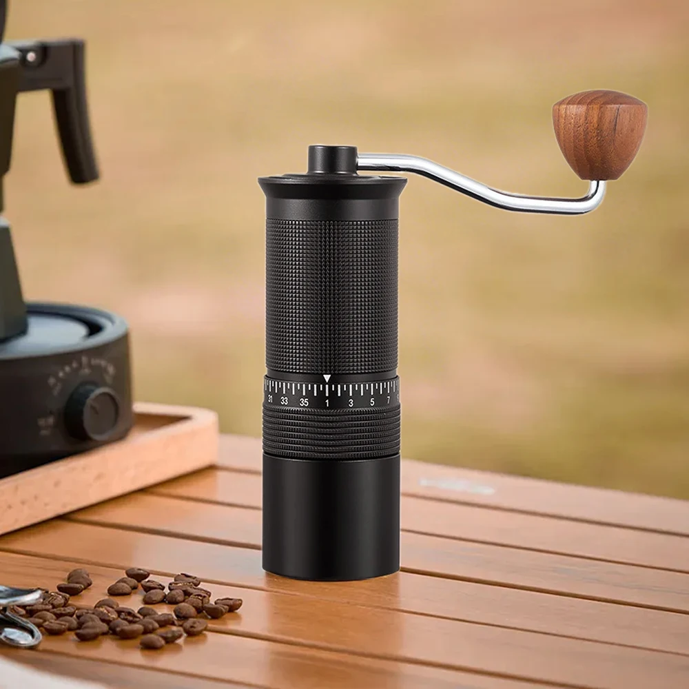 

Manual Coffee Grinder External Adjustment CNC Stainless Steel Conical Burr Capacity 25g High Quality Portable Hand Mill
