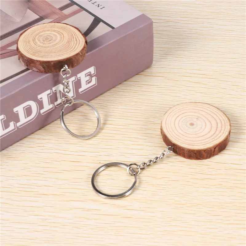 

20 упаковок, необработанный брелок с ломтиками дерева, пустой деревянный брелок с ручной росписью, креативный рождественский кулон, деревянный брелок «сделай сам»