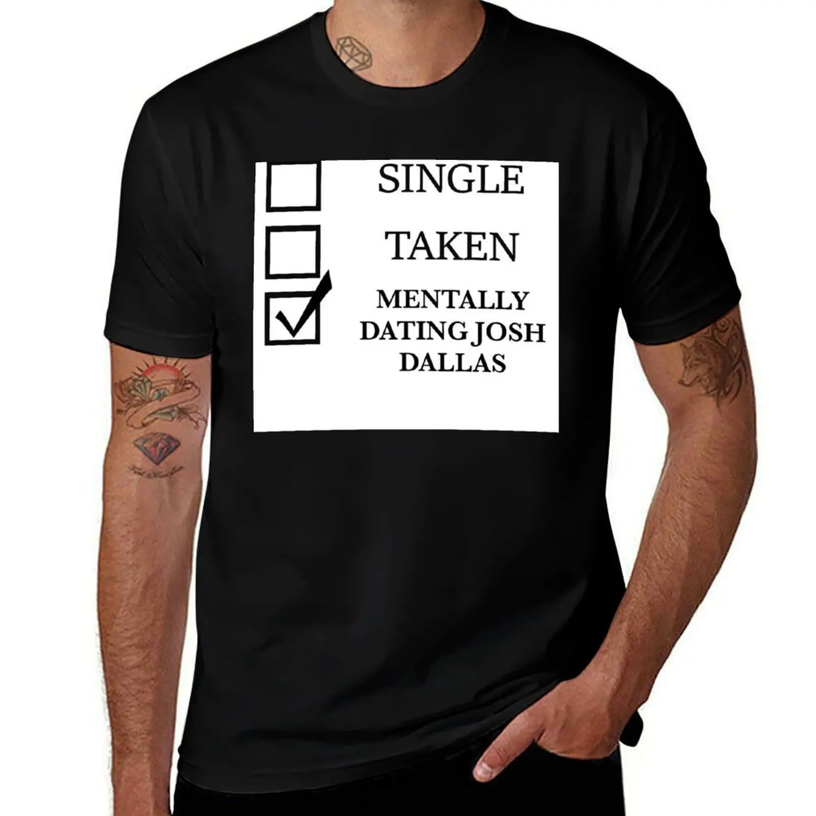 Mentally Dating Josh Dallas T-Shirt Basic Short Sleeve for Men T-Shirt
