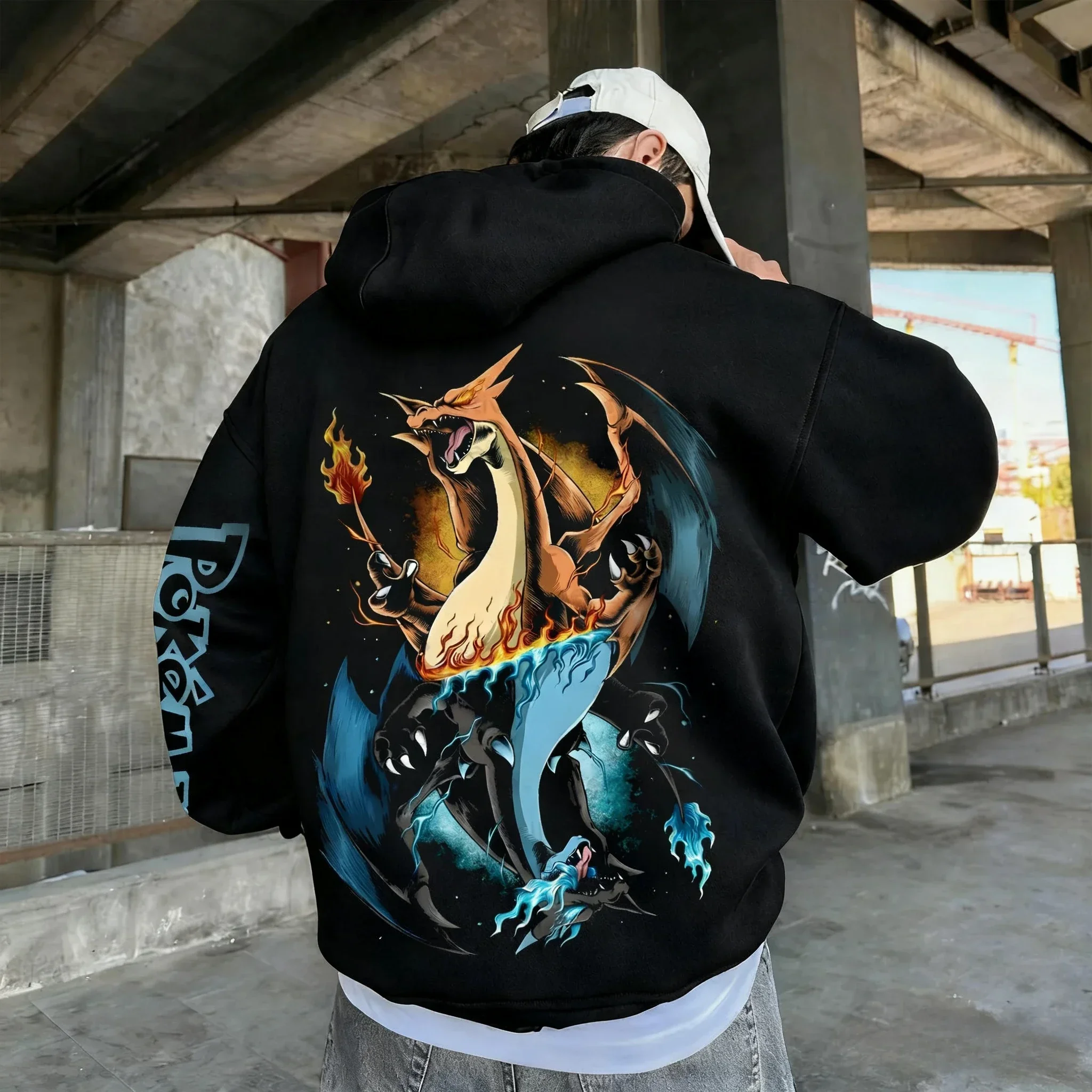 Pokémon Anime Collaboration Plus Size Hoodie Frühling/Herbst Neue Herren- und Damen-Hip-Hop-Trend Täglich Lässiges Eltern-Kind-Top
