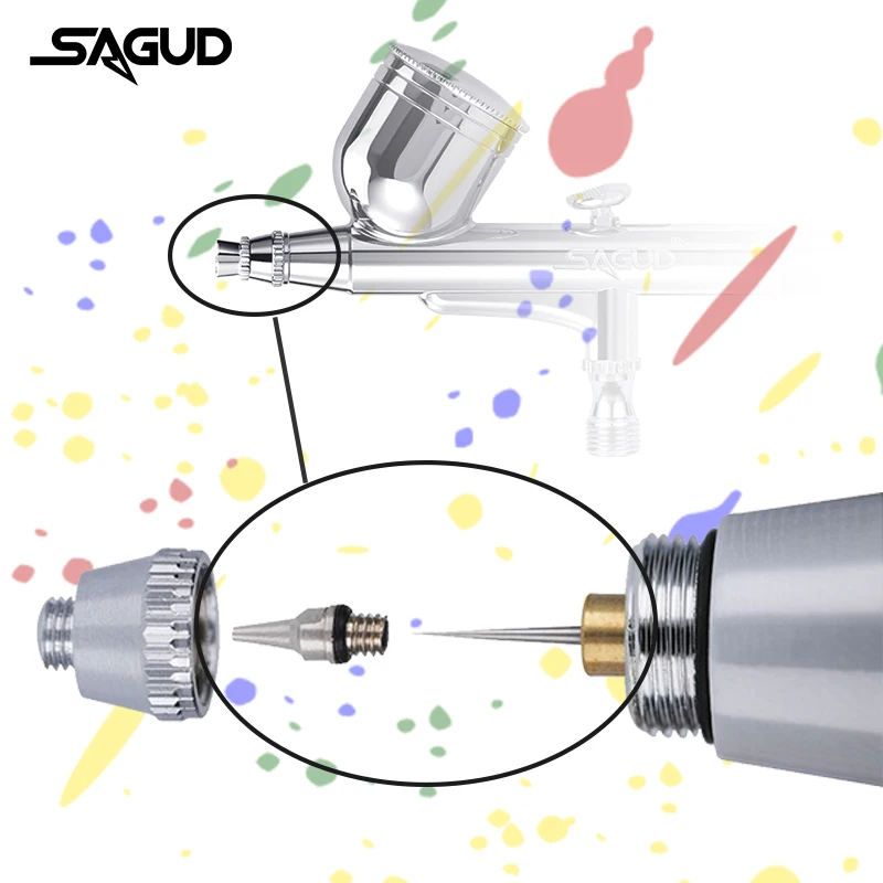 0.2/0.3/0.5mm Airbrush memesi yedek parçalar püskürtme tabancası aksesuarları tamir aracı boyama için SD-130/SD-180 serisi airbrushes