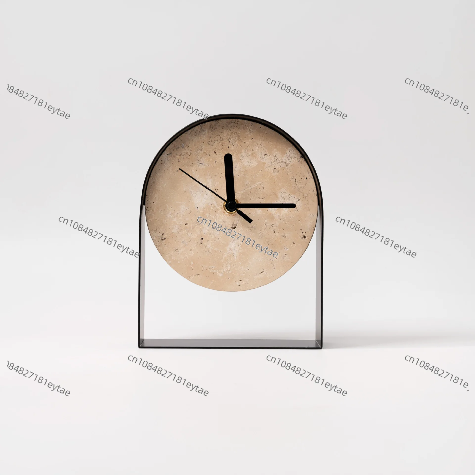 

Travertine Wabi Sabi Wall Clock Minimalist Decor for Hotel Showroom Living Room TV Cabinet Study Desk