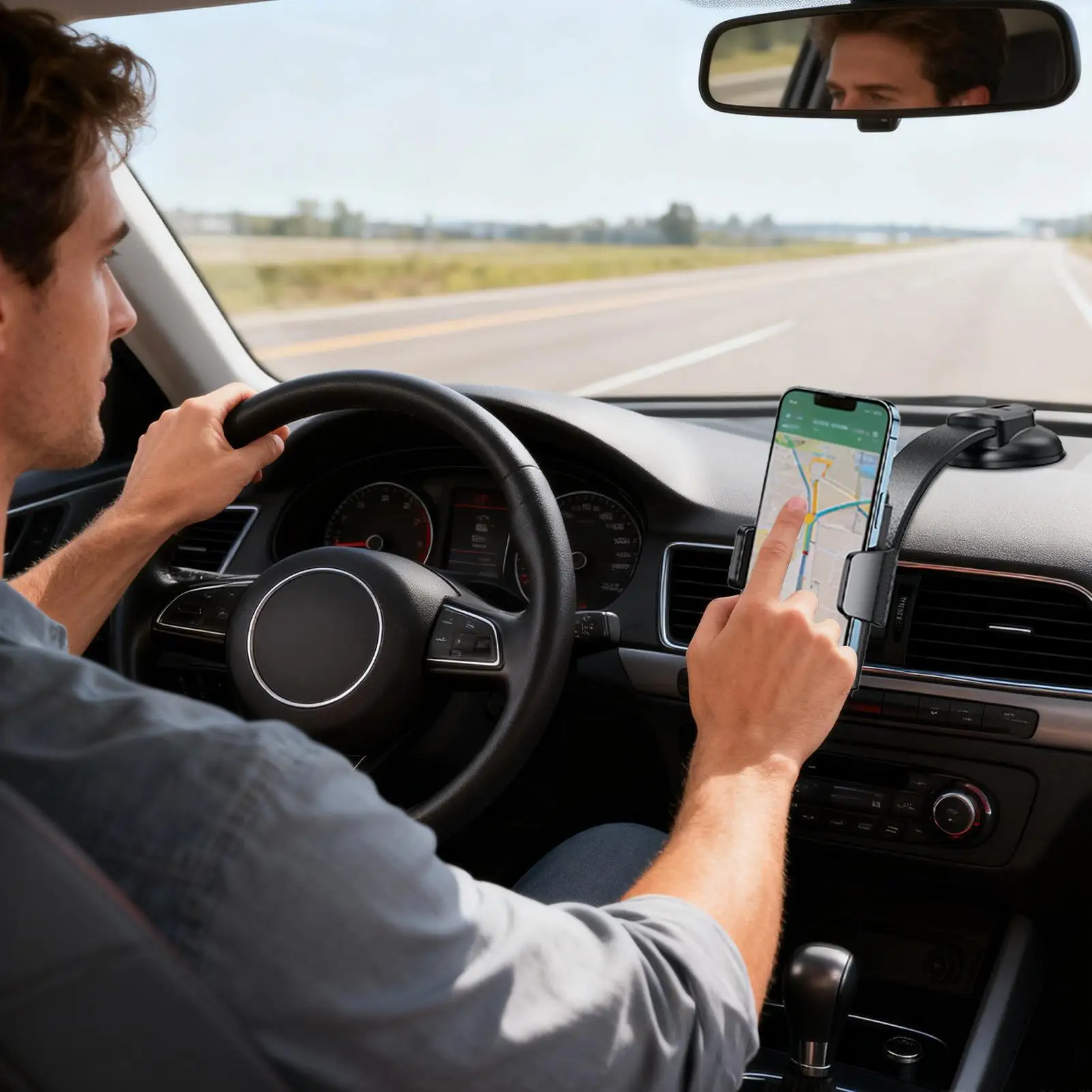 

Phone Mount For Car Adjustable Suction Cup Stand 360 Degree Rotation Phone Mount For Travel Truck Dashboard Windshield Drivers