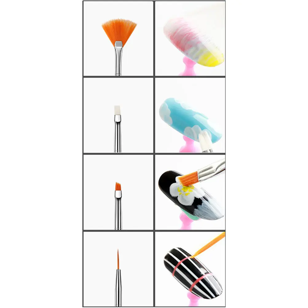 

20Pcs Nail Art Pen Brush Set Professional Nail Liner Silicone Nails Painting Tools Fine Detail Manicure Brush Kit