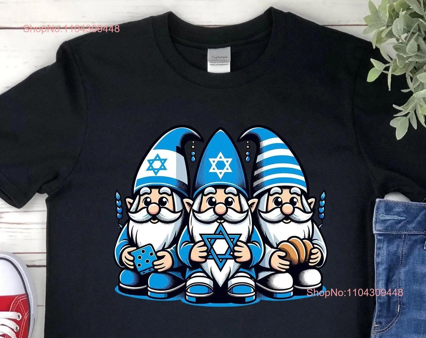 Funny Jewish Gnomes Menorah T shirt Hanukkah Shabbat Dinner Tank Chanukah Star Of David Jew Sweater Rosh Hashanah