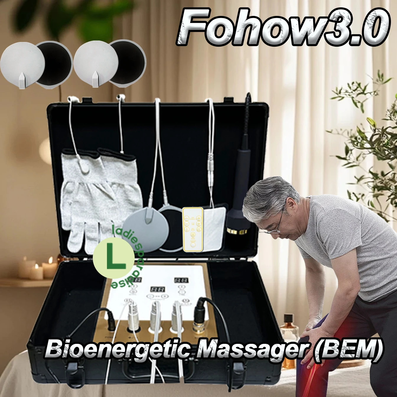 

3.0 Version Bio Pulse Massager DDS Bioelectric Therapy with Facial Care Massager Probe for Meridian Relaxation, Pain Relief