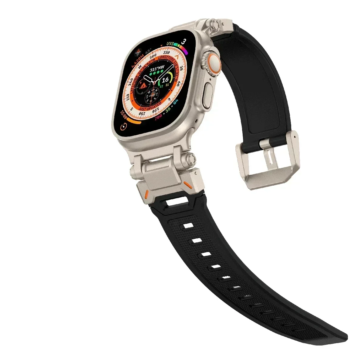 Rubber Sports Band for Apple Watch Ultra 2 49mm Series 9 8 7 se 6 5 4 Strap for iWatch ultra 49 45mm 42 44mm Luxury TPU Bracelet image 2