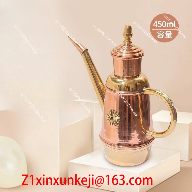 Commercial Neapolitan Pizza Copper Oil Pot 450ml Handcrafted Tin Lined Olive Oil Dispenser for Pizza Oven