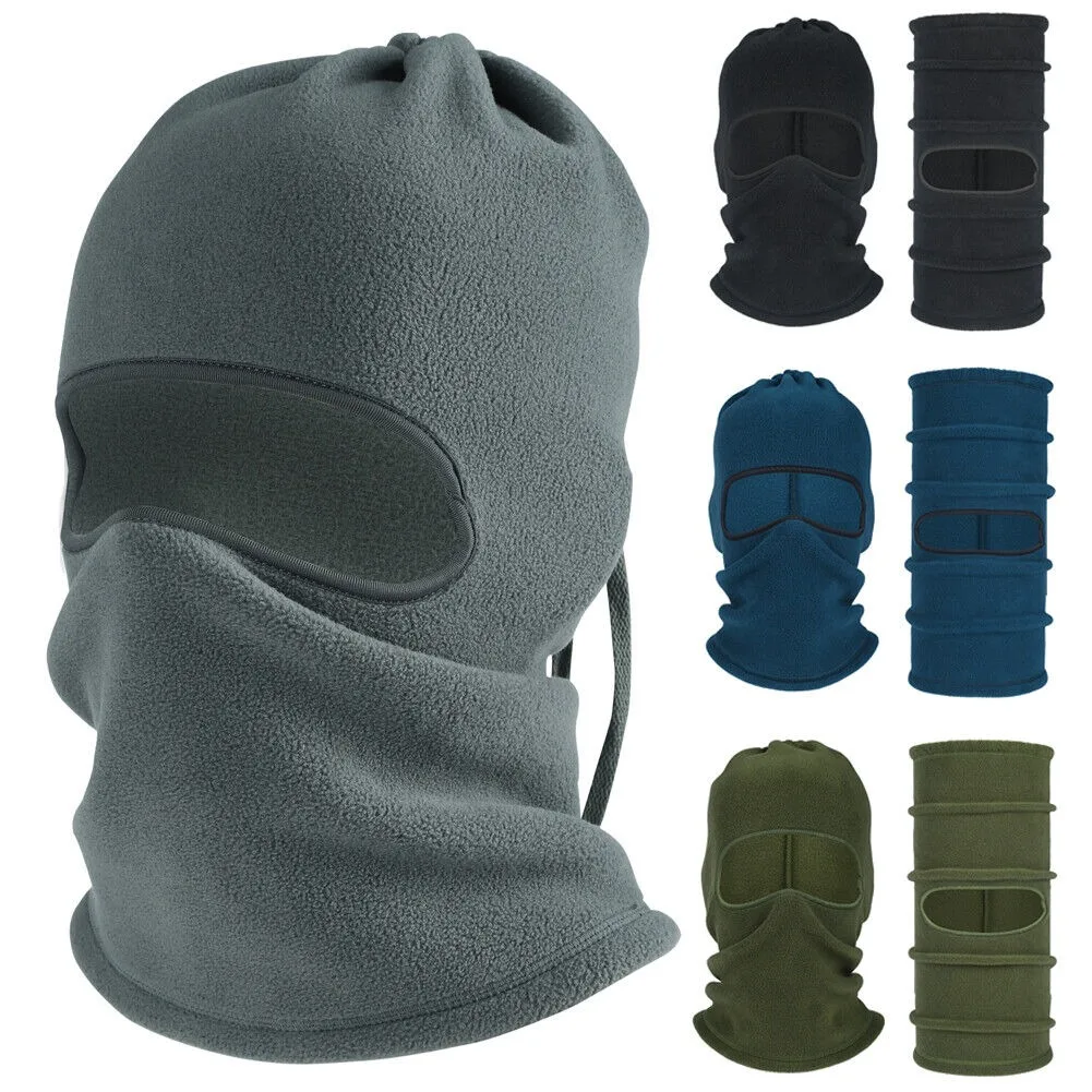 

Winter Balaclava Ski Mask Windproof Thermal Fleece Drawstring Full Face Mask Cycling Motorcycle Helmets Headwear for Men Women