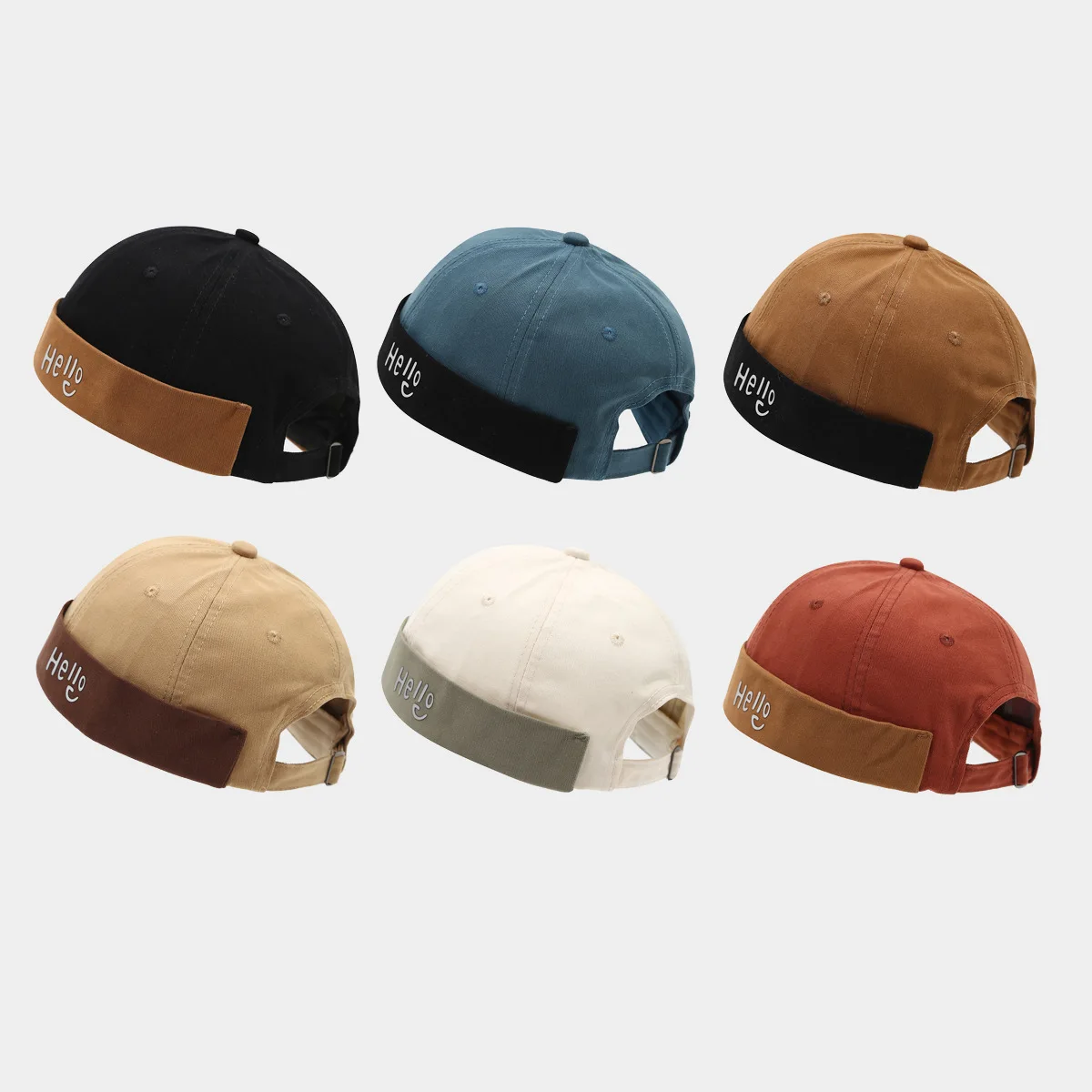 Vintage Dome Hat Cotton Splicing Melon Cap Unisex Adjustable Hip Hop Sport Docker Hat For Women Men Bonnet Beanies