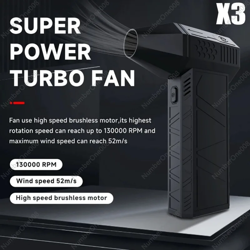 X3 130000RPM Turbofan High Power Jet Fan Air Duster Brushless Motor Variable Speed Dust Blower Cleaning Tool Handheld Air Blower