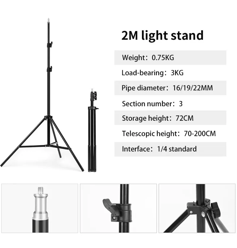 50x70cm Softbox Kit with E27 Four Lamp Socket Overhead Light Boom Photography Softbox Box Photo Studio Light Set